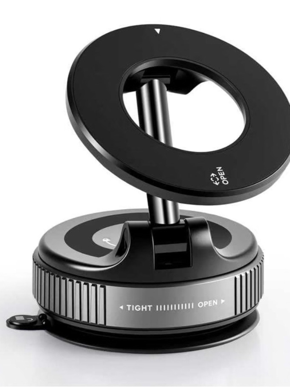Adjustable Black Tablet & Phone Stand with Suction Base